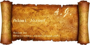 Adami József névjegykártya